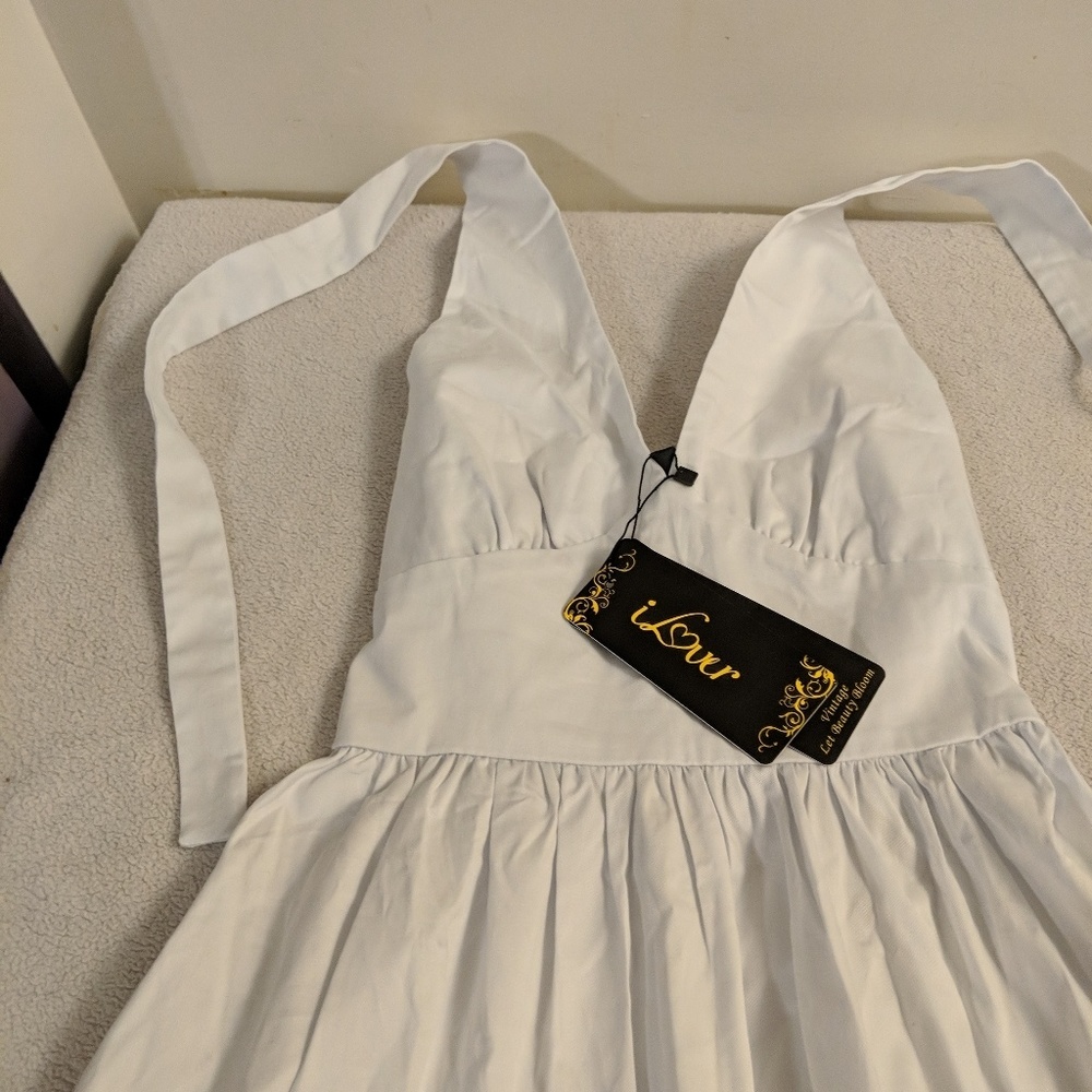 White Halter Dress